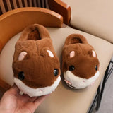 Kids Parents Shark Winter Cartoon Shark Home Slippers Couples Fashion Indoor Thick Bottom Plush Funny Cotton