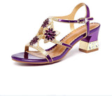 New Sandals Women's Summer Water Drill Shoes Fish Mouth Diamond-Encrusted Fashion Thick-Heeled