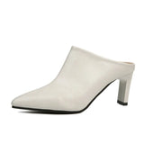 Spring Summer Women Designer Shoes Pointed Toe Mules Slippers Ladies Luxury Brand High Heel