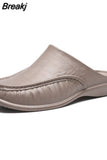 Men's Slippers EVA Slip on Flats Shoes Walking Men Half Slipper Comfortable Soft Household Sandals Size 40-47