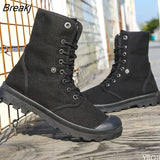 men Outdoor shoes thick-soled high-top canvas shoes men flip fashion sports shoes