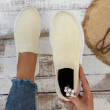 Knitting Flats Shoes for Women 2023 Autumn Comfortable Slip On Casual Shoes Woman Breathable Soft Sole Tennis
