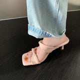 Spring And Summer New High-Heeled Simple Sandals Girls Wear Square Head Shit Feeling High-Heeled Sandals In