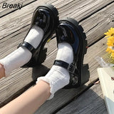 Women's Autumn Japanese Style Lolita Shoes Vintage Soft High Heel Platform Leather College Student Mary Jane Ladies White
