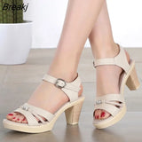 Brand Sandals Summer Women Shoes Sandals 2023 New fashion Rhinestone High Heel Sandals Real Leather Shoes Woman