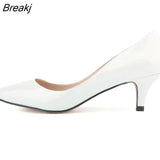 Sexy Pointed Toes 5cm Low Med Kitten High Heels Women Pumps Shoes Spring Brand Design Dress Wedding Shoes Big Size