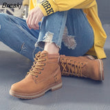 2022 new women boots Riding, Equestrian Ankle boots Low (1cm-3cm) platform boots Lace-Up plus size