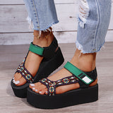 New Summer Women's Shallow Mouth Leaky Toe Platform Sandals Outdoor Simple Mixed Color Wedge Sandals Women's