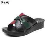 Summer New Fashion Leather Sandals Women's Slippers Comfortable Soft Bottom Non-slip Slippers Outdoor Sports Beach