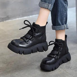 Women's New Lace up Elegant Women's Boots Flat Heel Round Toe Winter Shoes Women's Ankle Fashion