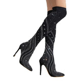Breakj Heel Spike Stretch Socks Water Drill Pattern Fashion And Outdoor Hottie Sexy Women