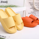 Platform Slippers Summer Couple Bathroom Non-slip Home Slippers Fashion Soft Sole EVA Beach Slides Shoes Flip Flops