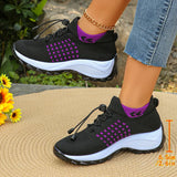 Size Platform Casual Sneakers Women 2024 Comfort Breathable Slip On Sports Shoes Woman Non Slip Thick Sole Sock