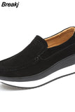 Autumn Suede Leather Wedge Women Shoes Casual Platform Sneakers Women Comfortable Zapatos Mujer