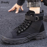 Men Military Boots 2020 Outdoor Fashion Canvas High Top Shoes Men Casual Shoes Ankle Boots Black Chelsea Boots Zapatos De