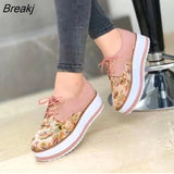 Women's Shoes 2023 Trendy Size 43 Flats Women Casual Platform Shoes Woman Socofy Lace Up Loafers Shoes Zapatillas