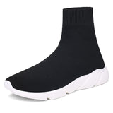 Unisex Socks Shoes Breathable High-top Running Shoes Men's Casual Sneakers Mesh Stretch Fabric Slip-On Ladies Sports