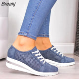 Adisputent Summer Women Flats Shoes Female Hollow Breathable Mesh Casual Shoes for Ladies slip on flats Loafers shoes