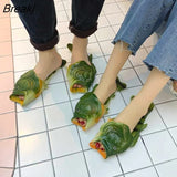 Funny Slippers Women Couple Footwear Family Shoes Parent-child Sandals Plus Size 24-47 Summer Beach Shoes Fish