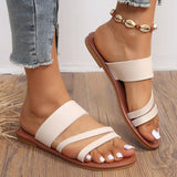 Flat Heel Sandals for Women 2024 New Casual Beach Slippers Fashion Dress Flip Flops Woman Slip-On Gladiator Sandals