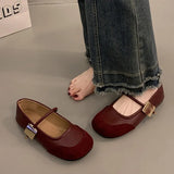 Leather Retro Round Head Metal Buckle Love Shoes Girl Spring 2024 Korean Version Of The New Ugly Cute Mori Shoes