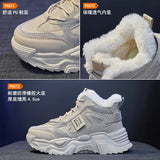 Winter Sneakers 2024 New In Plus Velvet Keep Warm Platform Sports Shoes Women Comfort Snow Boots Female Chunky