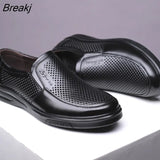Leather Shoes Men Summer Footwear Cow Leather Mens Casual Shoes Brand Male Business Shoes Black Big Size 45