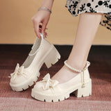 Lolita Shoes Women Japanese Style Mary Jane Shoes Women Vintage Shallow High Heels Chunky Platform Shoes Cosplay