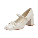 Vintage Lacquered Leather Mary Jane Shoes 2024 New Temperament High-Heeled Shoes With Skirt Evening Breeze Gentle