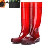 Men's Safety Work Rainboots PVC Waterproof Water Shoes Winter Wellies Autumn Non-Slip Knee-High Rain Boots Male Rubber