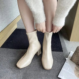 Women's Shoes White Ankle Boots Boots-Women Zipper Flat Heel Fashion Low 2023 Autumn Rock Rubber Leather Ladies Rome PU