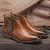 Male Shoes Fashion Men Luxury Chelsea Boots Retro Slip on Casual Ankle Boots Plus Size Short Botas Zapatillas