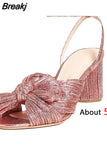 2023 Summer Woman Sandals Super High Heel With Butterfly-knot Sweet Lady Office Woman Sandals Shoes Plus Size
