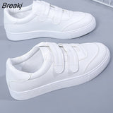 Women's Vulcanize Shoes Sneakers Candy Color Hook & Loop Canvas Shoes White Sneakers Women Rubber Ladies