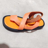 Women Summer Sandals 2023 New Genuine Leather Ladies Sandals Flat Fashion Sandals Women Wedges Shoes for
