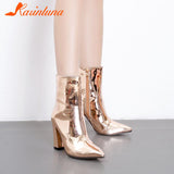 Pointed Toe Woman Ankle Boots 2023 Winter Fashion Cool Women Shoes With Metal Decoration Women Ankle Boots