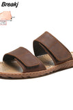 Men Genuine Leather Mens Slippers Outdoor Designer Slides Slide Casual Shoes Sandals Classic Zapatillas Hombre for