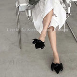 Breakj Half Drag Female Spring 2023 New Fashion Wave Dot Bow Tip Flat Sandals Women's