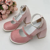 Platform Mary Janes Shoes Women Fashion Shallow Japanese Style Women's Girls High Heel Lolita Shoes for Woman high