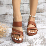 Flat Heel Sandals for Women 2024 New Casual Beach Slippers Fashion Dress Flip Flops Woman Slip-On Gladiator Sandals