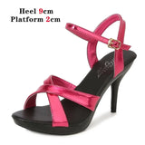 Summer New Women Shoes Diamonds Sexy Sandals Female Party Shoes Point Toe Runway High Heels Platform Thin Heels