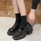 platform shoes women's loafers High Heels Pumps Chaussure Femme College Shoes Lolita Cosplay Platform Chunky Sole