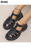 Sandals Women Summer Sponge Cake Bottom Roman Heightening Women Sandals Fashion Outer Wear Women Shoes Leather