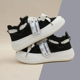 Women Shoes 2023 Summer Trendy Canvas Shoes Women Low Cut Casual Shoes Women Socofy Flat Shoes Zapatos De