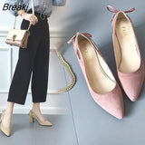 Elegant Women Shoes Square Heel Sandals Womens Shoes Comfort Summer All-match Bow Tie Office High Heel Ladies Dress