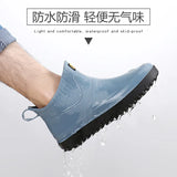 Fashion Men and Women Waterproof Short Rain Boots Non-slip Kitchen Water Shoes Thick-soled Fishing Rubber Shoes Size