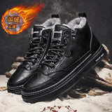 Men's Boots 2023 Winter Platform Warm Fur Ankle Short Lace Up Fashion Novelty Concise Casual Work Shoes Botas
