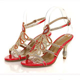 The Summer Of 2024, The New Diamond Sandals For Women Wear Fashionable Open-Toed Crystal High-Heeled