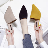 Breakj Half-Slippers High Heel Head Women's Summer New Fashion Half-Shoe Single Shoes Fashion Fine Heel Cool