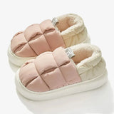Women's Winter Warm Plush Cotton Slippers Thick Bottom Non Slip Waterproof Home Slippers for Women Indoor Outdoor Casual